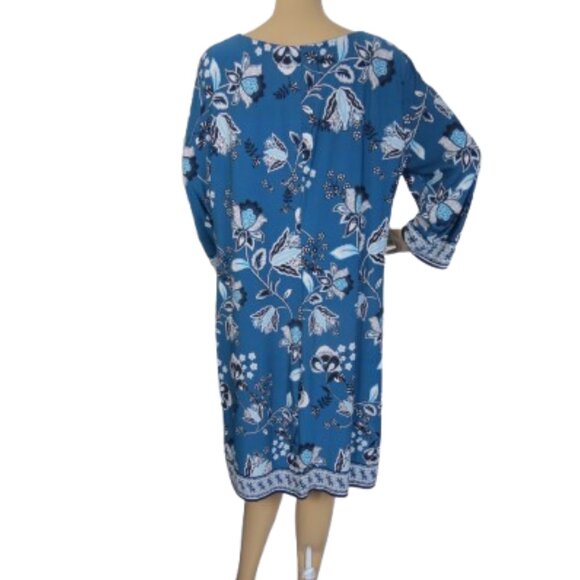 Sandra Darren Floral Dress in Teal Blue - Picture 5 of 7